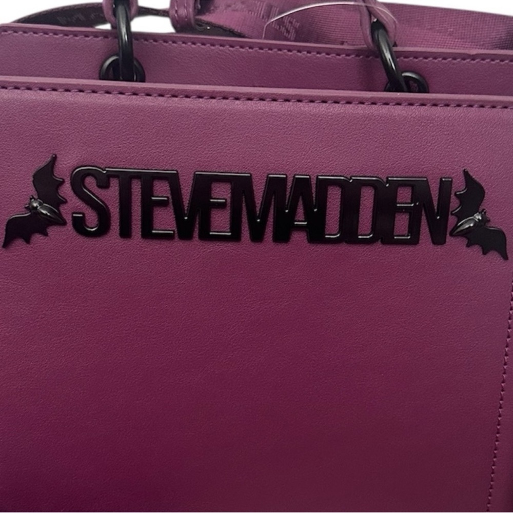 🦇🦇Viral Tik Tok Steve Madden Halloween Plum Evelyn Bats Satchel Purse🦇 - Picture 2 of 9